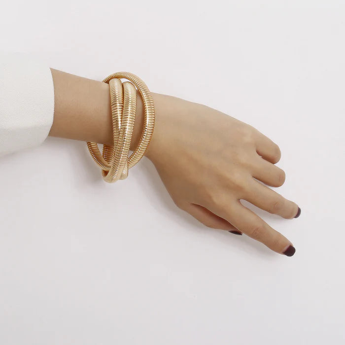 Chunky Layered Twisted Bangles