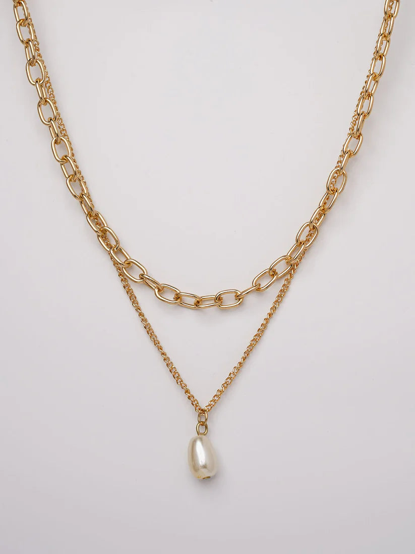 Classic Gold & Pearl Pendant Set